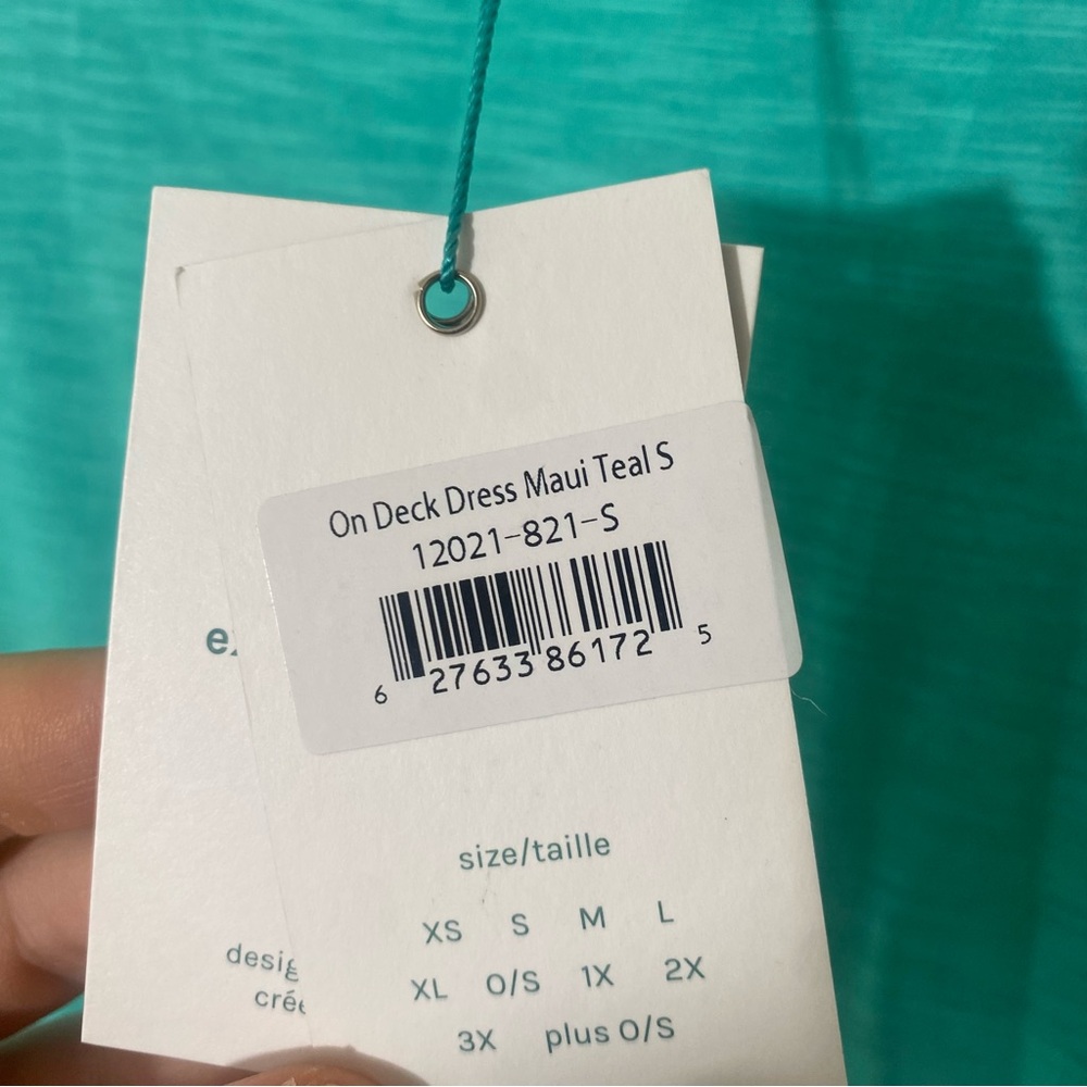 Neon Buddha On Deck Teal Dress Size Small NWT Stretch Jersey Draped Panels - Picture 7 of 10